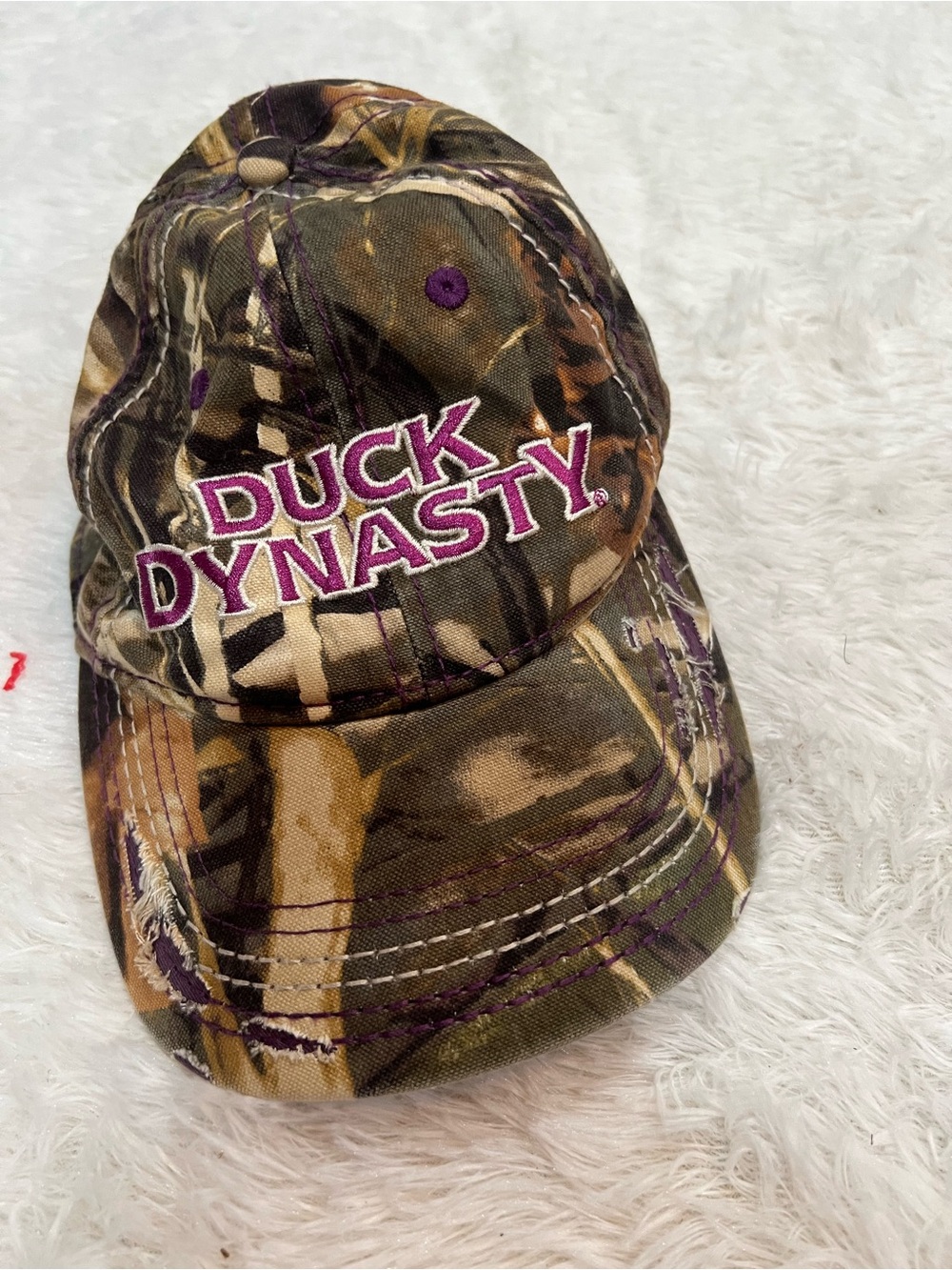 Duck Dynasty Women's Camo Baseball Cap with Purple Accent